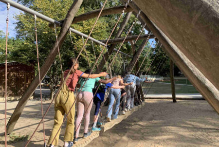 Kids-are-playing-on-a-big-swing